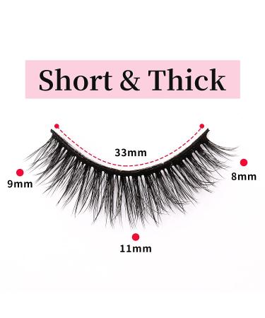 6D Thick Faux Mink False Lashes - 10 Pairs | Handmade Natural Look & Reusable Fluffy Volume | Short-Thick Style - Buy Online on GoSupps.com