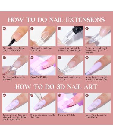 MIZHSE Nail Builder Gel Extension Clear Poly Nail Gel for Beginners 60g Non-Stick Hand Nail Extension Gel Nail Art Hard Gel 3D Modeling Salon UV Gel Home DIY Clean - Buy Online on GoSupps.com