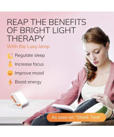 Circadian Optics Luxy Light Therapy Lamp - Full Spectrum Sunlight for Happy Mood - 10,000 Lux UV-Free LED - Work from Home Solution - White/Orange - Buy Online on GoSupps.com