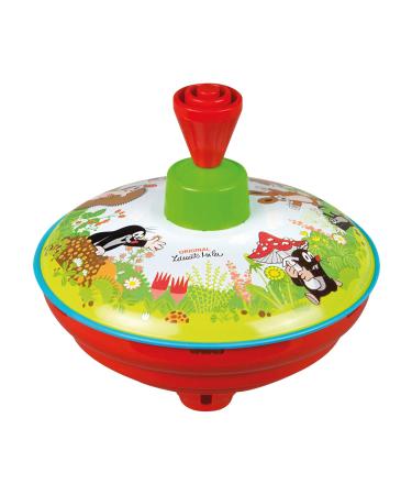 Lena Tin Toys 52449 - Grummkreisel 13 cm The small mole metal gyroscope led stye made of sheet metal classic pumping circle sheet metal scout with lace toy scouts for children from 18 months