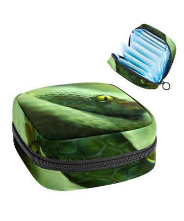 Green snake women bands storage bag feminine menstrual cup bags still pad holder tampon pockets portable period pocket for women teen girls 1 piece multicolored 15