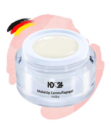 ND24 NAILDESIGN - Make -up Camouflage Gel for Geln gel - Cover Gel for a nail modeling as in the nail studio - Gel advanced gel for baby boomer nails - Made in Germany & vegan (5ml | Milky) 5 ml (1 Pack) Milky