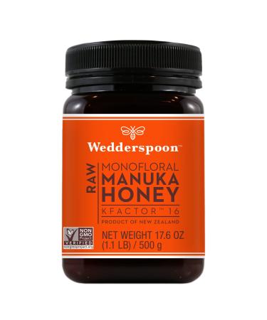 Wedderspoon Raw Premium Manuka Honey KFactor 16+ (17.6oz / 500g)