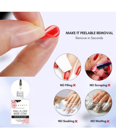 Makartt Peelable Base Coat 15ML | Peel Off Gel Base Coat for Gel Nail Polish | Salon Quality | UV Lamp Required - Buy Online on GoSupps.com