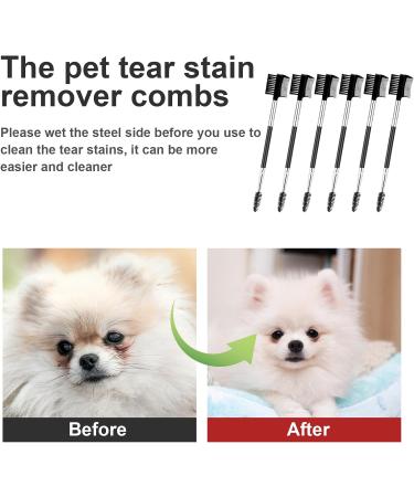 6 Pcs Dog Tear Comb Tear Stain Remover Comb Double-Head Dog Eye Brush Dog Eye Cleaning Comb Dog Eye Comb Brush Pets Grooming Comb Double-Sided for Dogs Cats (Black) Black 6 Pcs - Buy Online on GoSupps.com