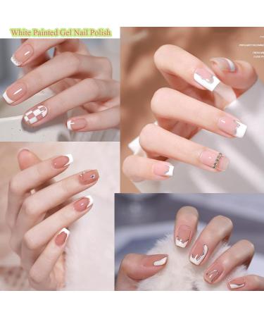 White Nail Polish - White Gel Liner Nail Art - 12ml Gel Liner Nail Art Gel Polish - Soak Off French Tip Manicure Gel UV/LED Gel Polish Pen for Painting Drawing Swirl Nails Home DIY - Buy Online on GoSupps.com
