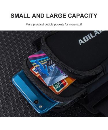 2-Pack Mobile Phone Bracelet & Sports Bag for Running - Outdoor Fitness Pocket with Headphone Connection (Black) - Buy Online on GoSupps.com