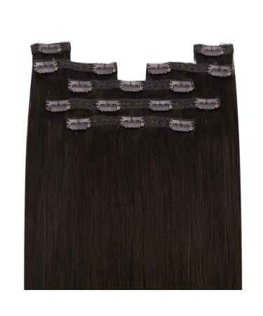 Youngsee Clip In Extensions - 50 cm Dark Brown Remy Real Hair 120g Invisible & Smooth Clip-ins - Buy Online on GoSupps.com
