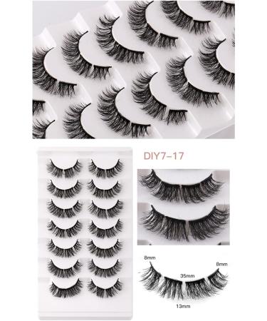 fdsmall False Eyelashes 8D Volume 15MM Wispy Long Fluffy Faux Mink Lashes Cat-Eye Natural Look False Eyelashes 7 Pairs (7 Pairs17) - Buy Online on GoSupps.com