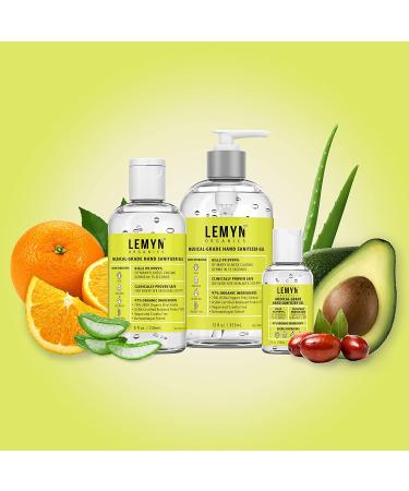 Lemyn Organics 97% Organic Medical Grade Hand Sanitizer Gel - 8 fl. oz. (Pack of 6) with Pump - Best for Clean & Hygienic Hands - Buy Online on GoSupps.com