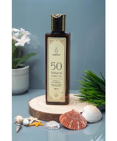 Farmonics 50 Natural Herbs Oil with 50 Exotic Indian Oils - Ideal for Hair Loss & Dandruff - 200ml | Deep Nourishment for Men & Women | Silicone & Paraben Free - Buy Online on GoSupps.com