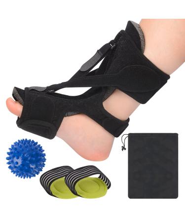 Supegear Plantar Fasciitis Night Rail Set - Adjustable 3-Strap Foot Support with Massage Ball & Foot Vaults for Flat Feet & Achilles Tendon Relief - Black - Buy Online on GoSupps.com
