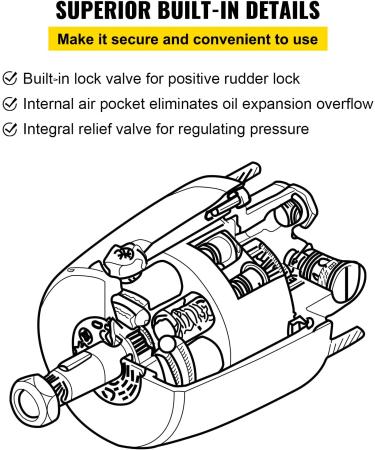Mophorn Helm 1.4 Hydraulic Outboard Steering Pump HH4314-3 - High Performance Steering Pump - Buy Online on GoSupps.com