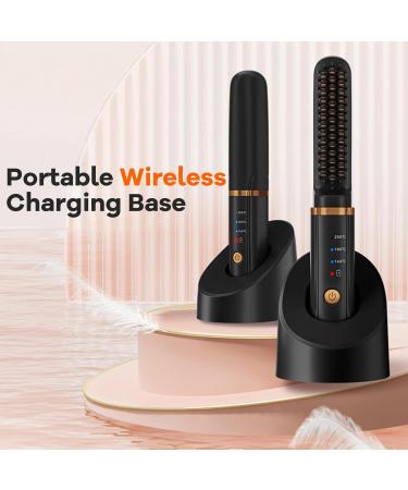 Cordless Hair Straightener Brush - Portable Hot Comb for All Hair Types Negative Ions Travel-Friendly Professional Styling Tool Auto Power Off - Perfect for Women - Buy Online on GoSupps.com