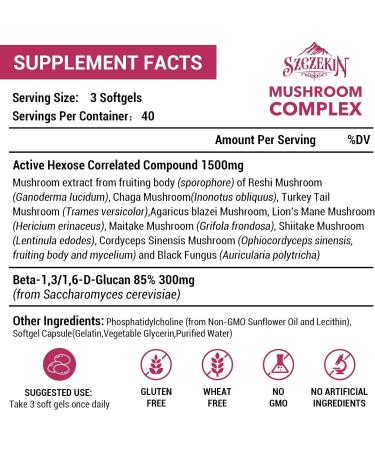 SZCZEKIN Liposomal AHCC Supplement 1500mg - 240 Softgels - Immune Support & Liver Function - Natural Mushroom Extract - T-Cell & Killer Cell Activity - 120 Count x2 - Buy Online on GoSupps.com
