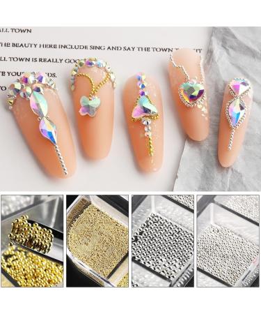 Mini Nail Art Caviar Beads 3D Micro Caviar Beads Gold Silver Beads Metal Pearls Glitter Nail Art Decor DIY Crafts DIY Accessories - Buy Online on GoSupps.com