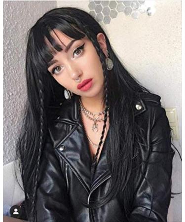 BGHJUE Wig Long Straight Hair Straight Face Black Long Straight Braid Wigs