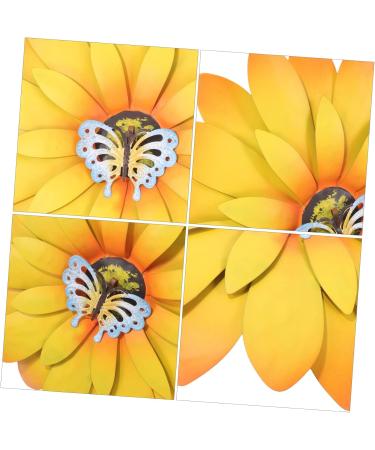 Yardenfun Hanging Wall Art Wall Hanging Home Decor 3d Flowers for Wall Decoration 3d Wall Art Decoration Manual Pare 21x21cm Yellow - Buy Online on GoSupps.com