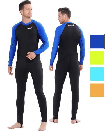 COPOZZ Diving Skin, Men Women Youth Thin Wetsuit Rash Guard- Full Body UV Protection - for Diving Snorkeling Surfing Spearfishing Sport Skin Black/Navy-Blue XX-Large for Men