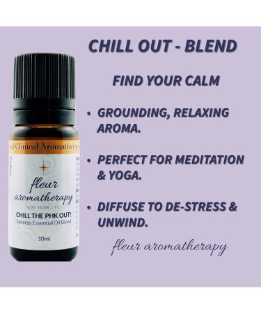 Chill Out 100% Pure Essential Oil Synergistic Blend 10ml Bergamot FCF Cedarwood Atlas Frankincense Patchouli & Sandalwood Grounding Aroma Fleur Aromatherapy - Buy Online on GoSupps.com