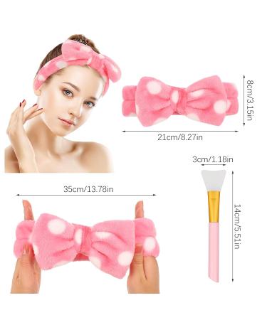 Buy Pop 4-Piece Spa Bowknot Hair Straps & Makeup Brushes - Elastic Herring Band for Shower Face Wash & Skincare Blue | International Shipping Available! - Buy Online on GoSupps.com