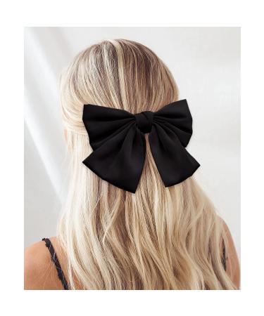 Large Black Hair Bow Clips - Set of 2 | Alligator Hair Accessories for Women & Girls - Buy Online on GoSupps.com