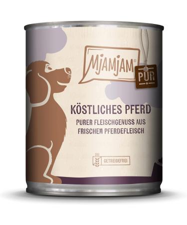 Mjamjam Premium Wet Dog Food - Grain Free Pure Meat Enjoyment (6 x 800g) - Delicious Horse Flavor - 6-Pack - Buy Online on GoSupps.com