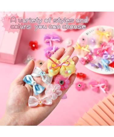 40 Pieces Handmade Dog Bows | Cute Puppy Hair Accessories with Rubber Bands, Lace, Organza, Rhinestone & Pearls | Multicolor Grooming Bows - Buy Online on GoSupps.com