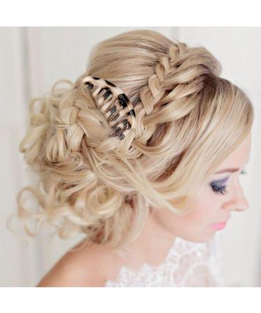 Vanyibro 5 Pcs French Twist Comb Set Retro Celluloid Hair Comb with 9 Teeth Non-Slip Clips Hair Styling Accessories for Women and Girls - Buy Online on GoSupps.com