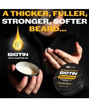 Hair Illusion Maximum Potency Biotin Beard Growth Balm | Men's Beard & Mustache Softener with Castor Oil for Conditioning & Shine - International Shipping - Buy Online on GoSupps.com