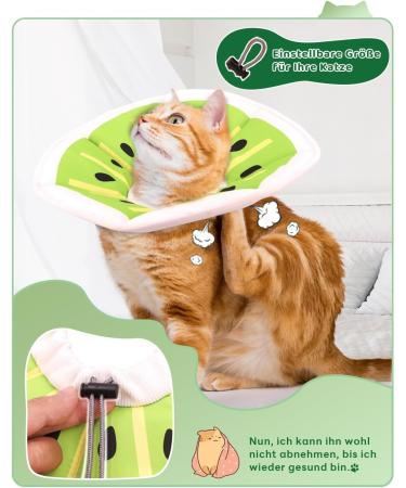 Supet Halskrause Adjustable Cat Collar - Post-Surgery Recovery Cone | Kiwi Color (S: 14-23cm) - Buy Online on GoSupps.com