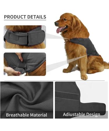 Dog Calming Coat | Thunder Jacket with Reflective Stripes for Fear Relief | Stress-Free Pet Vest in Heather Gray - Buy Online on GoSupps.com