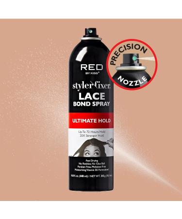 Red by Kiss Lace Bond Hold Spray Styler Fixer The Ultimate Adhesive Spray for Wigs Active Use Fast Drying Up to 72Hours 20X Stronger Hold Daily Wig Applications 14.8 Fl Oz (Pack of 1) - Buy Online on GoSupps.com