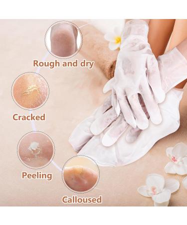 Hydrating Hand & Foot Mask Set - 3 Socks & 3 Masks for Moisturizing Dry Skin Cracked Heels - Nourishing Honey Milk & Vitamin E Treatment - Buy Online on GoSupps.com
