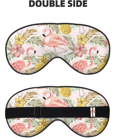 Shop Tropical Pink Flamingo Pineapple Sleep Mask | Soft Double-Sided Adjustable Eye Covers for a Restful Sleep - Buy Online on GoSupps.com