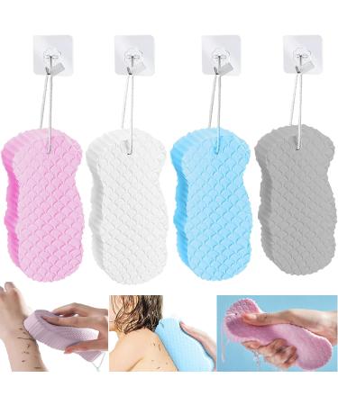 LOLYBO Exfoliating Bath Sponge Magic Bath Sponge 3D Bath Sponge Shower Brush  Soft Bath Sponges for Shower  Dead Skin Remover for Body  Shower Sponge for Adult Baby (4PCS)