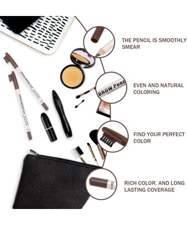 PLAFOPE 12pcs Eyebrow Pencil with Brush Eyebrow Pen Brow Pencil Brush Brow Pen Brush Plastic Coffee - Buy Online on GoSupps.com