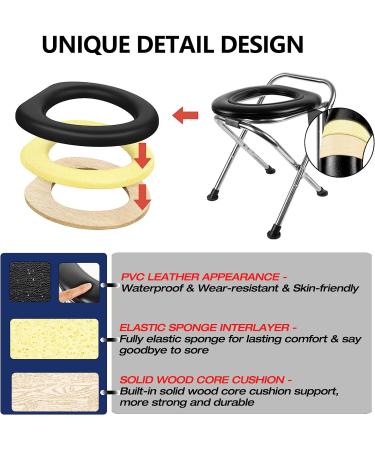 UGarden Stainless Steel Portable Toilet for Camping - 350LBS Capacity, Soft Seat, Folding Design - Ideal for Travel, Hiking, Boating - Buy Online on GoSupps.com
