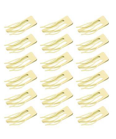 Mbsomnus 18 Pieces Double Grip Hair Clips Snap Hair Clips Metal Hair Clips Women Hair Barrettes Women Hair Accessories for Girls Hair Making Hair Styling Salon Hair Accessories (Light Yellow)