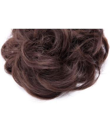 Medium Ash Brown Wavy Curly Messy Hair Bun Scrunchie Updo Hairpiece - Chignons Hair Piece Wig for Effortless Style - Buy Online on GoSupps.com