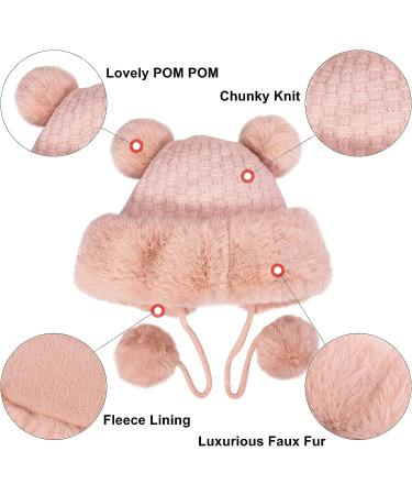 Peicees Women's Winter Fluffy Bomber Hat with Fur Pompom - Black - Buy Online on GoSupps.com