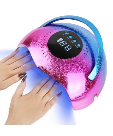 Belle UV Led Nail Lamp 120W Professional UV Light Nails Gel Dryer for Double Hands Rechargeable Nail Light with 45pcs Lamp Beads 3 Timers LCD Display Gel UV Led Nail Lamp for Home & Salon