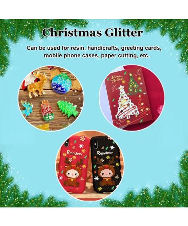 100g Christmas Glitter Sequin - Sparkling Epoxy Resin Snowflake Flakes for Nails Face & Festival Decoration - Buy Online on GoSupps.com