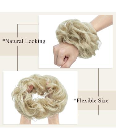 Silk-Co Hair Part with Rubber Band - Wavy Soft Dutt & Thickening Hair Extensions | 55g Blonde Ombre Messy Bun Updos - Buy Online on GoSupps.com