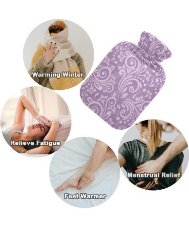 Shop Naanle 2L Hot Water Bottle with Antique Lavender Flower Cover - Pain Relief for Menstrual Cramps & Heat Therapy - Ideal for Cold & Hot Use - Buy Online on GoSupps.com