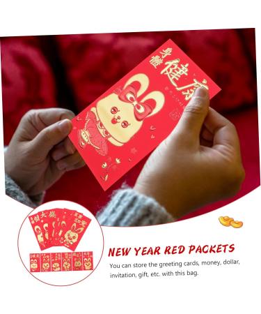 STOBOK 60pcs Rabbit New Year Red Envelope Lucky Money Packets Spring Festival Pocket Money Year of The Rabbit Red Envelopes Chinoiserie Decor Luck Money Bag Design Paper Chinese Zodiac As Shown 17x9cm - Buy Online on GoSupps.com