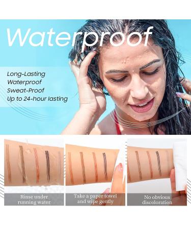 Microblading Waterproof Eyebrow Pen - Long-Lasting Liquid Brow Pencil for Natural Eye Makeup | Smudgeproof & All Day Stay (Light Brown) - Buy Online on GoSupps.com