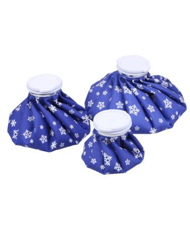 NEWSTYLE Ice Bag 3 Pack 6 9 &11 Hot and Cold Reusable Ice Bag Relief Heat Pack Sports Injury Reusable First Aid for Knee Head Leg(Deep Blue Snowflake)