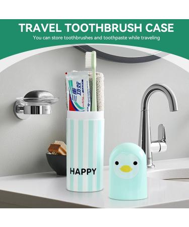 Travel Toothbrush Case | Cute Portable Holder for Camping School & Home - Reusable Green Toothbrush Cup - Buy Online on GoSupps.com