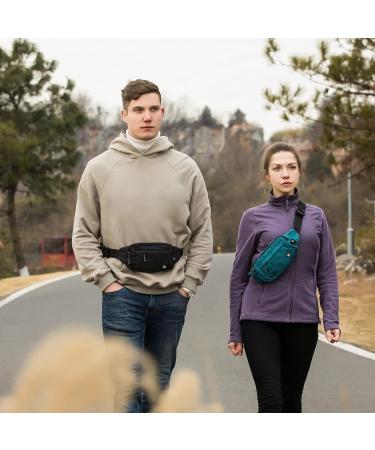 WATERFLY Fanny Pack Waist Bag | Small Hip Pouch for Running & Hiking | Unisex Black Fanny Pack Beltbag | Slim & Fashionable Bumbag for Jogging | Water Resistant - Buy Online on GoSupps.com